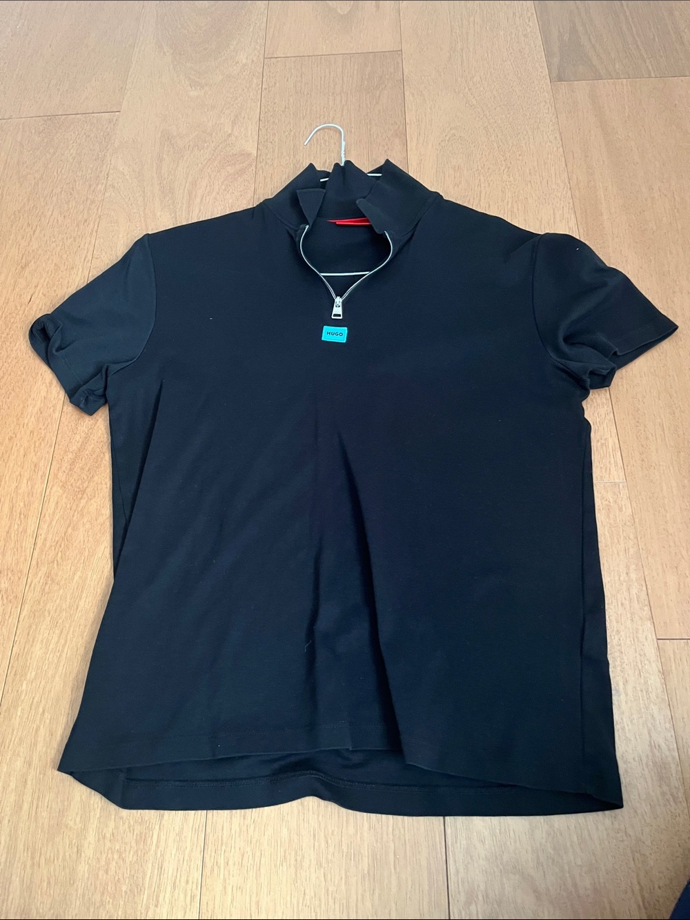 Hugo Boss Black Short-Sleeve Zip-Neck Tee